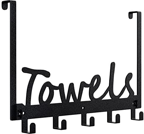 Joyoldelf Over Door Hanger, Heavy-Duty Over Door Hooks with 5 Hooks, Over Door Coat Hooks Storage for Coat, Towels, Hats, Bag, Robe