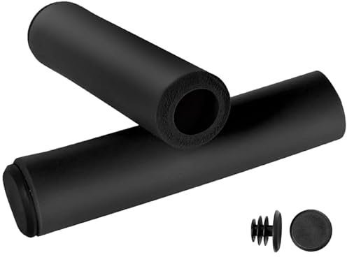 SANKRO puños Bicicleta (2 Unidades) | Puños MTB | Puños Bicicleta montaña | Espuma de Silicona | Ergonómicos | Ultraligeros (Negro)