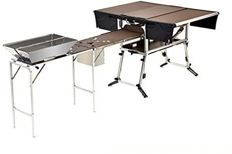 UPJAKS Mesa de Camping Plegable Barbacoa Cocina móvil Grande Panel Estufa al Aire Libre Cocina Camping Picnic autocontrol Equipo para Picnic Playa Pesca