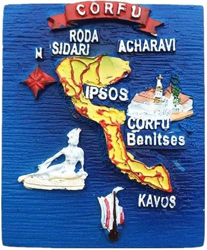 Korfu Griechenland Kühlschrankmagnet Kühlschrankmagnet Dekoration Magnet Aufkleber Souvenir Harz Handwerk