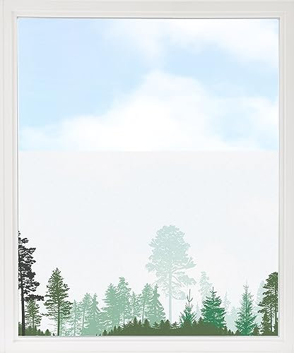 GRAZDesign Fensterfolie Bäume Motiv Blickdicht Sichtschutz, Sichtschutzfolie Fenster, Glastüren, Küche Bad 80x57cm