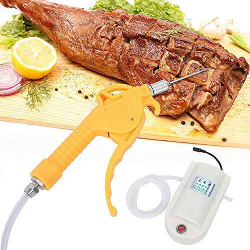 Injecteur de viande Pistolet à marinade automatique for barbecue Kit d'injection de barbecue électrique Seringues alimentaires et marinades de saveur Outil for injecteurs de barbecue Seringue professi
