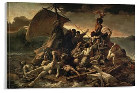 BACION Theodore Gericault Ölgemälde-Reproduktion, The Raft of The Medusa Wandbild, Dekoratives Gemälde, Wandbild Kunstdruck, Wand-Dekorationen
