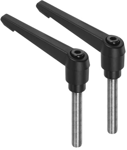 QUARKZMAN 2 Stück Klemmhebel Griff M10 x 50mm Außengewinde Schraube Edelstahl 304 mit Zinklegierung Verstellbare Handgriff Spannhebel für Werkzeugmaschinen Schweißgeräte Druckgeräte, Schwarz