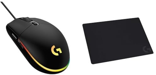 Logitech G203 LIGHTSYNC Mouse Gaming con Illuminazione RGB, Personalizzabile & G240 Gaming Mouse Pad in tessuto, Ottimizzato per i Sensori da Gioco, Attrito Moderato