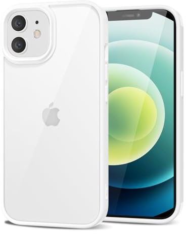 LoeoeL for iPhone 12 Mini Case Clear, Transparent Hybrid 12 Mini Phone Case [Hard Plastic & Soft Silicone Bumper] Acrylic Non Yellowing Thin Slim Protective Cover for Women, White
