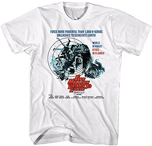 Five Million Years to Earth Movie Poster Men's T Shirt Hammer Horror White White S