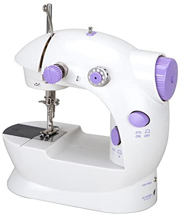 LetCart 202 Machine à Coudre Portable, Mini Machine à Coudre Électrique Portable pour Adulte, Machine à Coudre à 2 Fils et 2 Vitesses avec Pédale