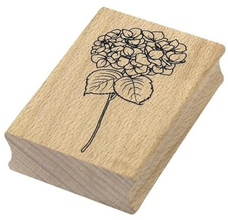 Artoz Holzstempel: Motiv Hortensie für Scrapbooking, Kartenbasteln und Geschenkverpackungen, 70 x 50 x 19 mm, Buche, Schweizer Design