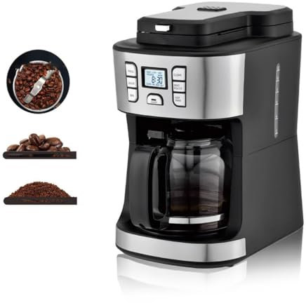 Machine à Expresso entièrement Automatique, Machine à café Goutte à Goutte avec Fonction de Maintien au Chaud, préparation de café programmée 24 Heures sur 24, capacité de 1,8 Litre