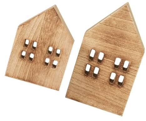 COSMEVIVI 2stücke Mini Holzhaus Deko Simulierte Kleine Häuser Für Tischdeko Weihnachtsdekoration Und Aufbewahrung Von Schlüssel Und Schmuck