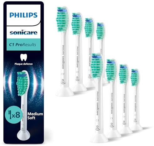 Philips Sonicare C1 ProResults - têtes de brosse à dents de rechange d'origine, blanc, lot de 8, HX6018/87