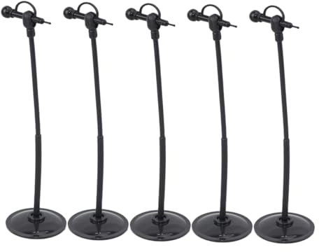 Vaguelly Mini Microphone Fake Microphone Model Mini Standing Microphone Dollhouse Ornament Mini Replica Model Lifelike Microphone Mini Dolls Tiny Mic Microphone Cake Topper Plastic Black