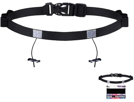 Triathlon Startnummernband,Verstellbar Laufgürtel mit Nummernhalter,6 Ring Running Belt,Riathlon Laufgürtel Startnummerngürtel,für Triathlon, Marathon, Laufen, Radfahren