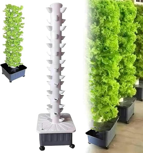BTOIASYHF Hydroponic Growing Kits 45 Holes Hydroponics Growing System Indoor Grow System Vertical Grow Tower, Hydroponic Planting Equipment for, Fruits and Vegetables,Gifts for Men