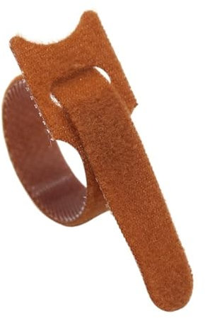 50 bridas desmontables para sujetar, bridas reutilizables envueltas en nailon (marrón)