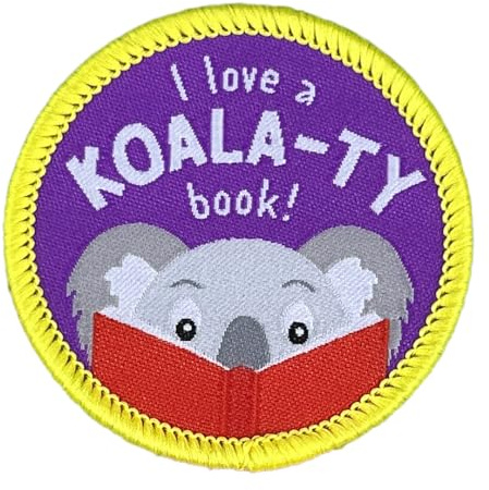 Pawprint Family I Love a Koala-Ty Book Aufnäher zum Aufnähen, offizieller Fanartikel des Weltbuchtags