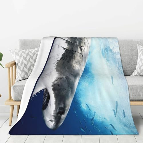 GSGCSBYMLG 3D-Decke mit Haifisch-Motiv, warme Decke, Überwurfdecke