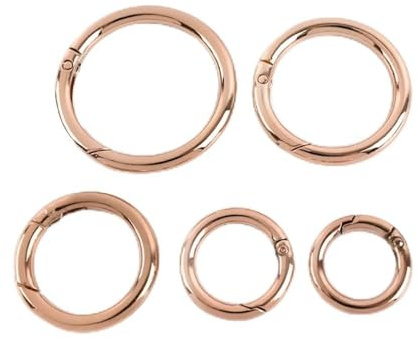 elliptische Feder O-Ring, 20 Stück Metall-Feder-O-Ring-Schnallen for Tasche, Handtasche, Gürtelband, Schnalle, Schlüsselanhänger, Schnappverschluss, Haken, DIY-Leder-Accessoires(Rosegold,50mm)