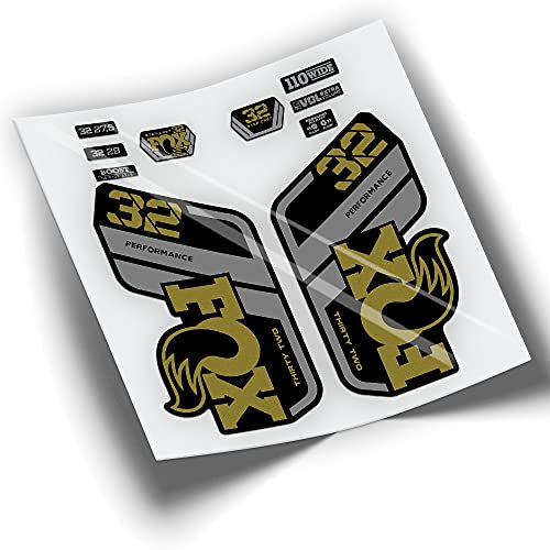 REF:VP408 Stickers Compatible with FOX 32 PERFORMANCE BICOLOR bike forks, MTB, stickers, decals for mountain bikes (GOLD)