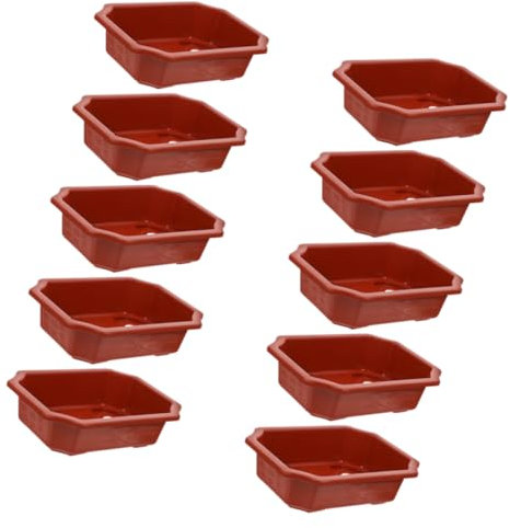 Milisten 10piezas Macetas Rectangulares De Plástico para Bonsái De Diseño Chic y Espacio Reducido para Jardines Balcones y Oficinas Fomento del Crecimiento Saludable De Plantas