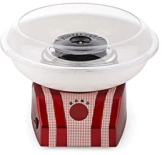 Cotton Candy Machine Red Cotton Candy Maker for Kids Mini Electric Hard Candy Sugar Free Candy Sugar Floss Maker with Sugar Scoop for Kids Parties Holidays
