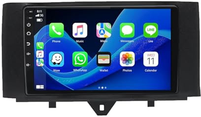 Android 13 Car Stereo para Mercedes Benz Smart Fortwo 451 2010-2015 9 Pulgadas Autoradio con WiFi 4G Pantalla táctil de Navegación GPS AHD RDS FM Am BT DSP SWC DVR USB Mirror Link(6+128G)