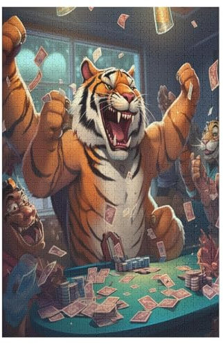 Tiger Jigsaw Puzzle for Adults 1000 Piece for Kids Age 12 Years Up Woodiness Puzzles Educational Game （78×53cm）