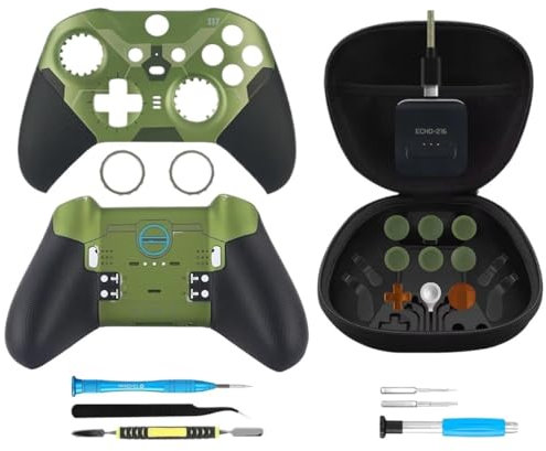 Housse de Rangement Portable for Manette Elite Series 2, Support de Charge Interne, câble, Boutons métalliques, Coque Avant et arrière for Xbox One