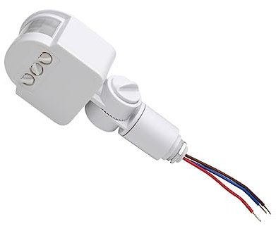 SHINEOFI Capteur Infrarouge Pir Détecteur De Mouvement 12 Volts Dc 180° à Lentille Fresnel Minuterie Réglable Pour Éclairage Led De Sécurité Intérieur Extérieur Usage Domestique Et Commercial