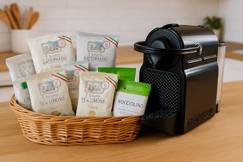 60 capsule compatibili con le macchine nespresso di cui 10 ginseng, 10 cappuccino, 10 orzo, 10 cortado, 10 nocciolino, 10 the al limone toda gattopardo