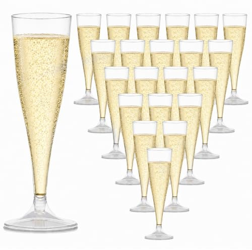 60 Mehrweg Sektgläser Plastik, Transparent Kunststoff Sektgläser 140ml | Transparent Cocktail-Sektgläser, Champagner Mehrweg Weingläser für Partys Hochzeiten Geburtstage Picknick