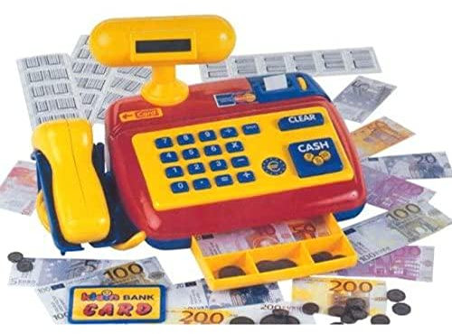 Theo Klein 9330 Elektronische Registrierkasse I Spielkasse mit Scanner, Taschenrechner, Sound I Inkl. Spielgeld I Maße: 26,5 cm x 17 cm x 14 cm I Spielzeug für Kinder ab 3 Jahren