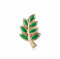 BOBIJOO JEWELRY - Pins Discret 10mm Branche d'Acacia Email Vert Franc-Maçonnerie Pin's Doré Or Fin
