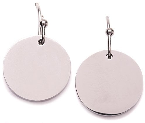 Happiness Boutique Damen Plättchen Ohrhänger in Silberfarbe | Ohrringe mit Kreis Disk Form Kleine Hängeohrringe
