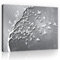 Forwall - Leinwand Bilder - Silber Baum Vögel - 100x75 cm Leinwandbilder - Bild auf leinwand - Wandbild XXL groß Wandbilder für Wohnzimmer Schlafzimmer Wohnzimmerbilder Modern kunstdruck