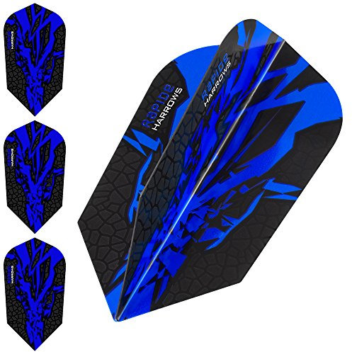Harrows Rapide X Dart-Flights, 100 Mikron, schmal, 10 Sets (30 Stück) (blau)