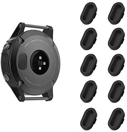 MoKo Lot de 10 Bouchons Anti-poussière en Silicone compatibles avec Garmin Fenix 8/E/7/7S/7X/6/6S/6X/5/5S/5X/Vivoactive 6/53/4/Forerunner 45/245/745/945/Venu 2/Instinct/3, Protection du Port de Charge