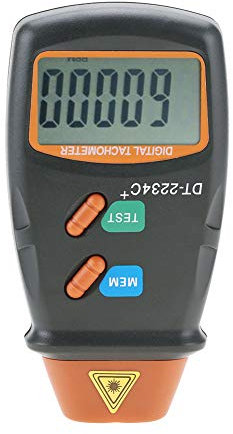 Akozon Digitaler berührungsloser LCD Tachometer Drehzahlmesser Digital Tachometer LCD RPM-Test Kleinmotoren Motor Speed Berührungslos für Geschwindigkeitsmessung von Reifen,