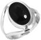 Jeweloporium 925 Silber Ringe für Damen Größe 54(17.2) Echt Schwarzer Onyx mit Stein Jahrgang Silber Ringe das Erntedankfest Geschenk Solitär Schmuck
