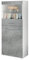 Vladon Vitrine Almada, Made in Germany, Standvitrine mit 2 Türen, 4 Fächern und 1 Glaseinsatz, Weiß matt/Beton Dunkel-Optik (53 x 125 x 30 cm)