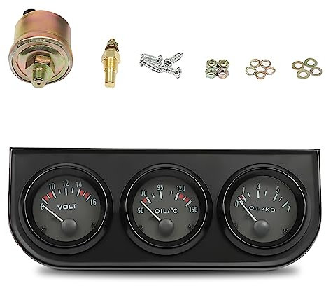 3-in-1 52mm Zusatzinstrumente Öltemperaturmesser Öldruckanzeige Voltmeter-Messgerät