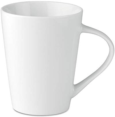 Publiclick® Pack of 10 250 ml Conical Cup Rome White, Measurements 11.5 x 8 x 10.5 cm, Ceramic Mug 250 ml in Bulk Packaging