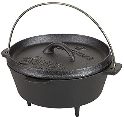 Stansport 16018-20 Cast Iron Dutch Oven - 2 Qt - With Legs - Pre-Seasoned