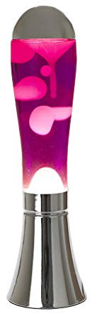 Balvi Lampe Lava Magma Couleur Argent et Rose Lampe avec Lave Originale et Amusante Article de déco m