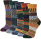 Justay 5 Pares de Calcetines Lana Merino Térmicos Mujer, Calcetines Termicos Invierno Grueso Antideslizante Desenderismo Premium Transpirables Lana para Mujeres (style5)