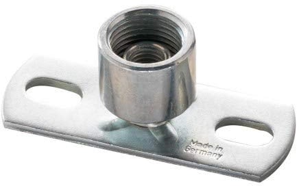 qpool24 - 5 Stück - Grundplatten Befestigungsplatten Größe 80 x 30 x 3 mm x M8/M10 + 1/2 Zoll IG/AG