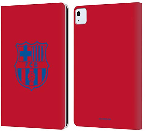 Head Case Designs Offizielle FC Barcelona Rot Wappen Muster Leder Brieftaschen Handyhülle Hülle Huelle kompatibel mit Apple iPad Air 2020/2022