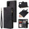 QLTYPRI Hülle für Samsung Galaxy A52 5G/4G & A52s 5G, Premium Leder Handyhülle mit Große Kapazität 6 Kartenfach & 1 Reißverschluss Tasche Ständer Schutzhülle für Samsung Galaxy A52/A52S - Schwarz