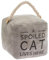 Grey Faux Leather Square - A Spoiled Cat Lives Here - Doorstop